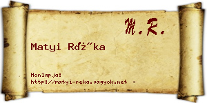 Matyi Réka névjegykártya