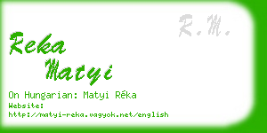 reka matyi business card